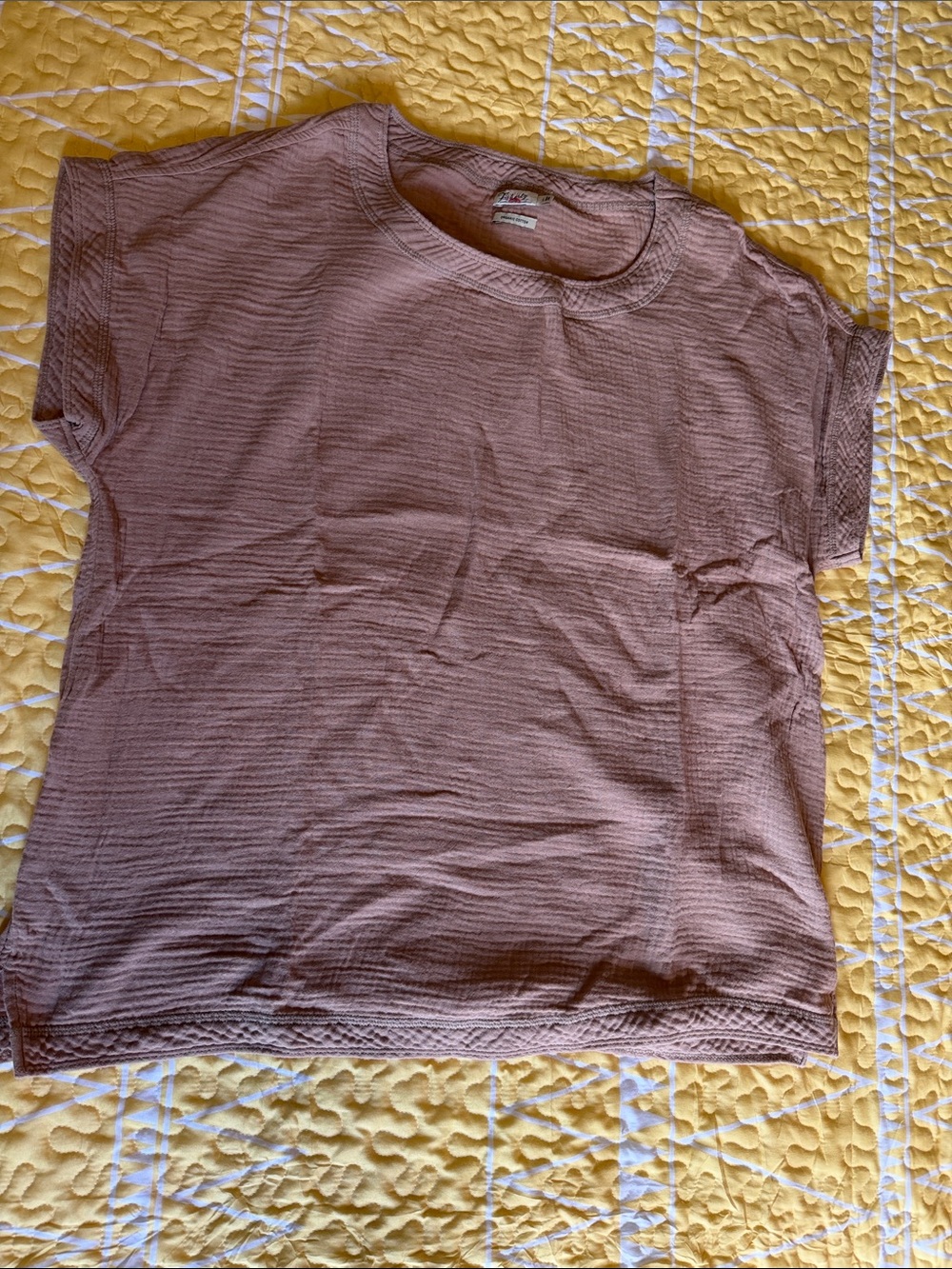 Faherty Dusty Rose Short Sleeve Knit Tee